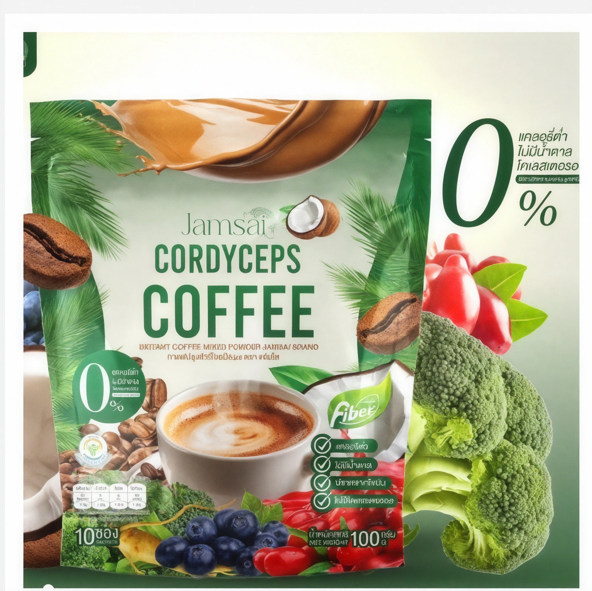 Thai Functional Coffee Mix with Natural Ingredients Multiple Variants