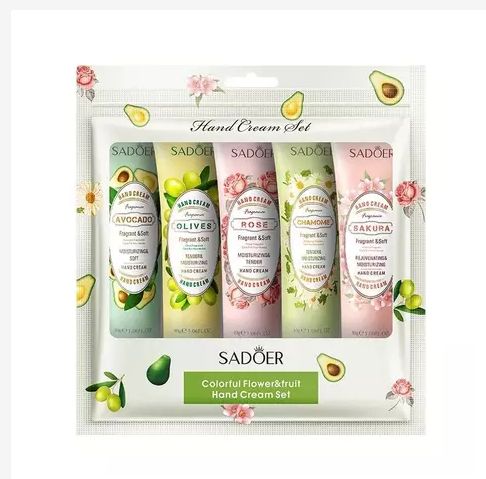 5 Pack Hand Cream Set Fruits and Flowers Hydrating Gift Set Moisturizing