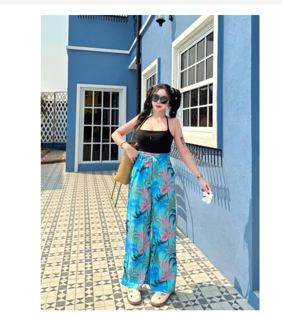 Wide Leg Boho Pants  Premium Italian Silk Comfort Fit