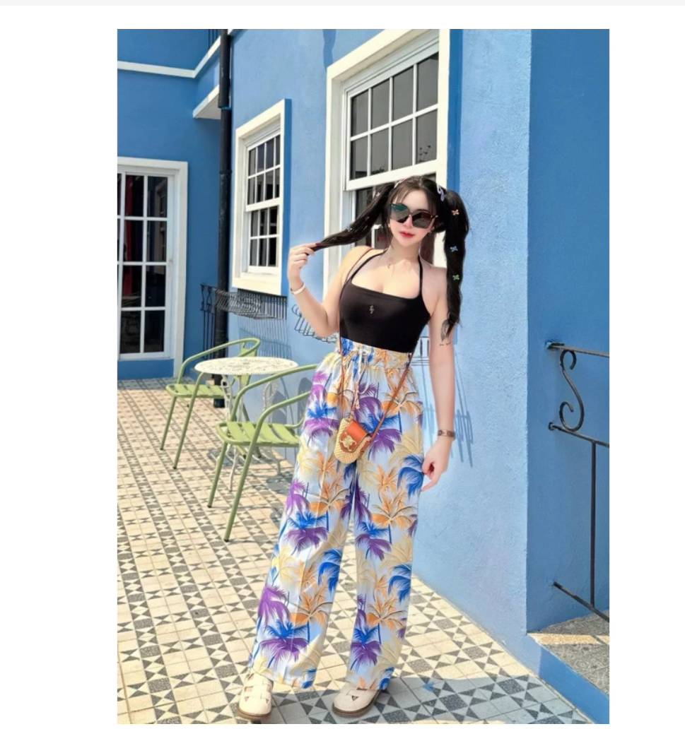 Wide Leg Boho Pants  Premium Italian Silk Comfort Fit