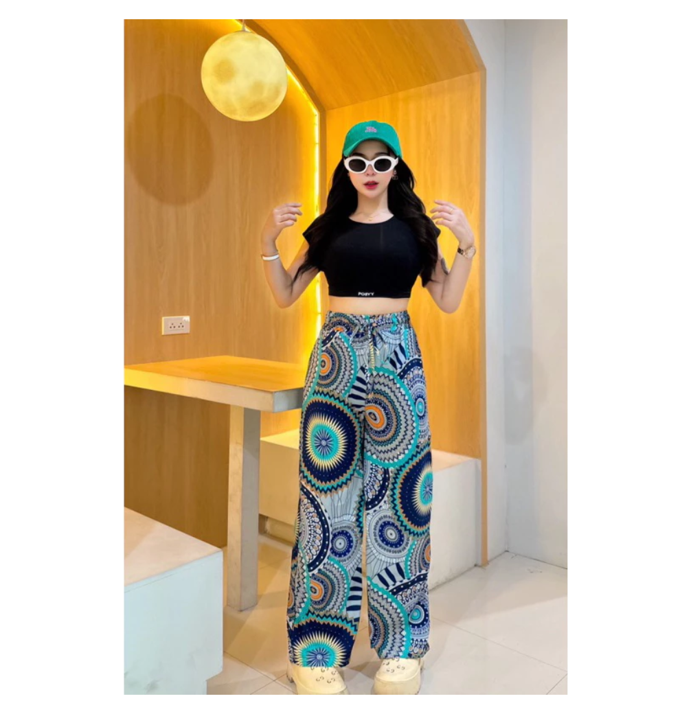 Wide Leg Boho Pants  Premium Italian Silk Comfort Fit