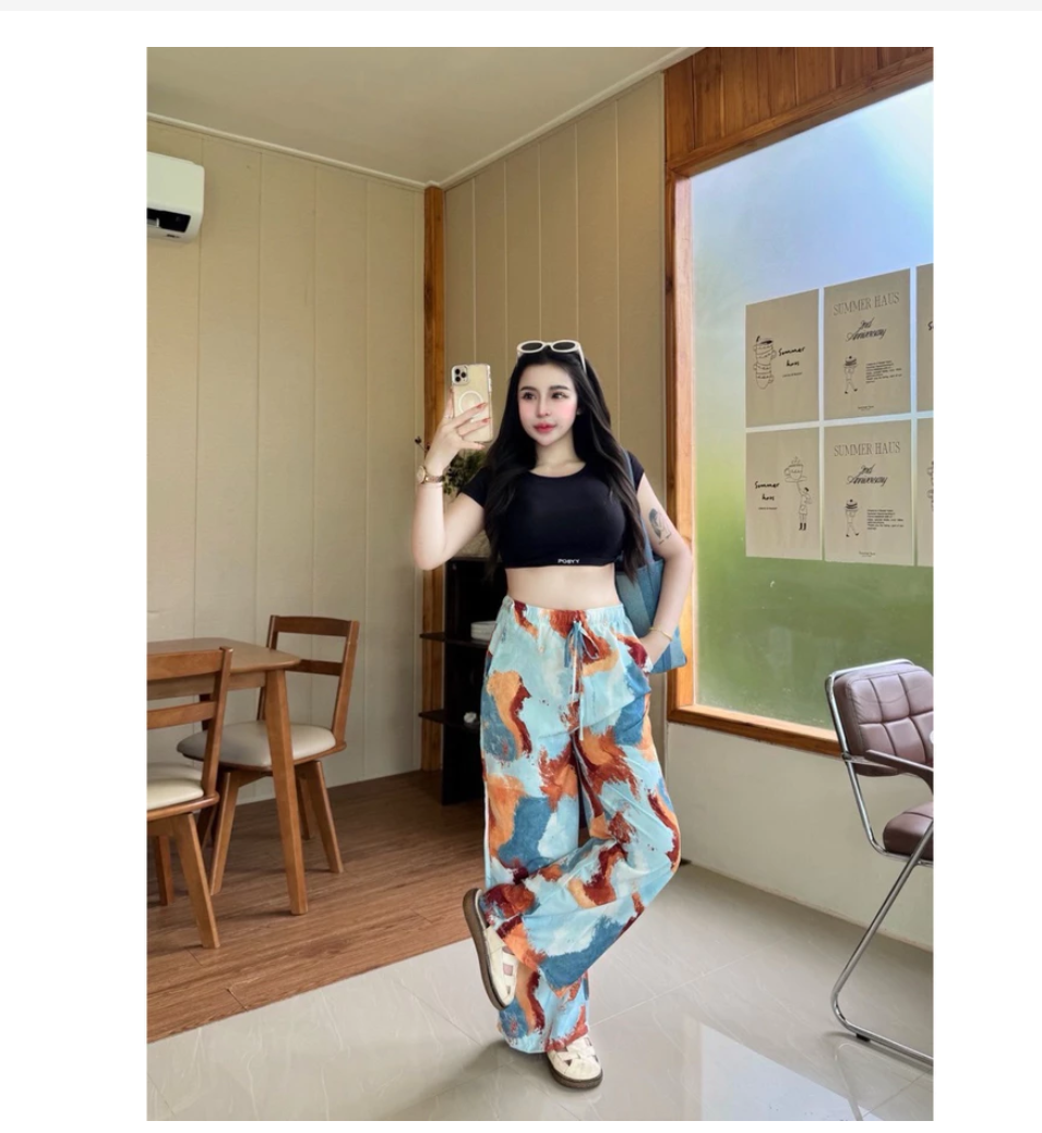 Wide Leg Boho Pants  Premium Italian Silk Comfort Fit