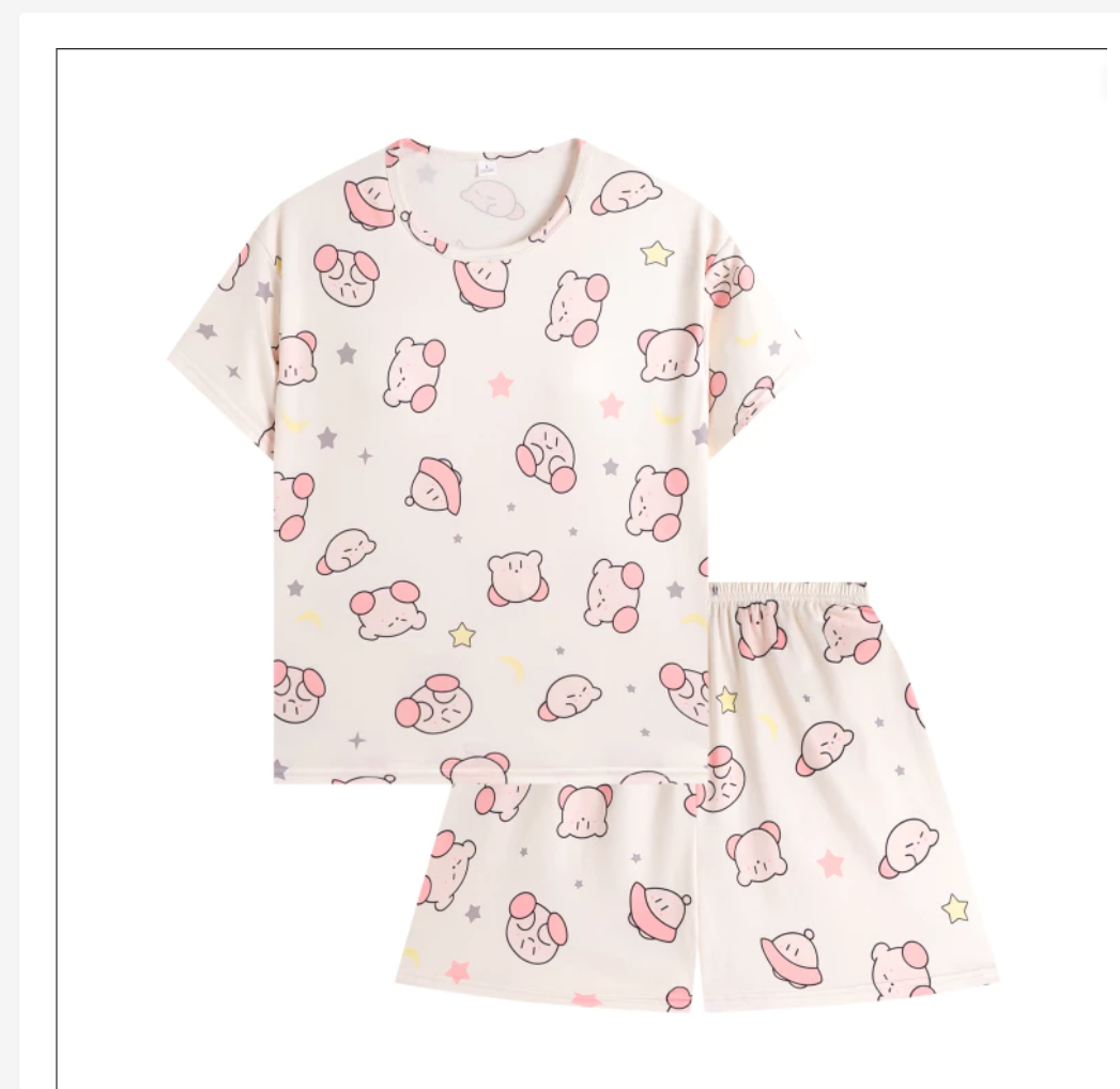 Women’s Pajama Set Soft Shorts Set with Built-In Bra