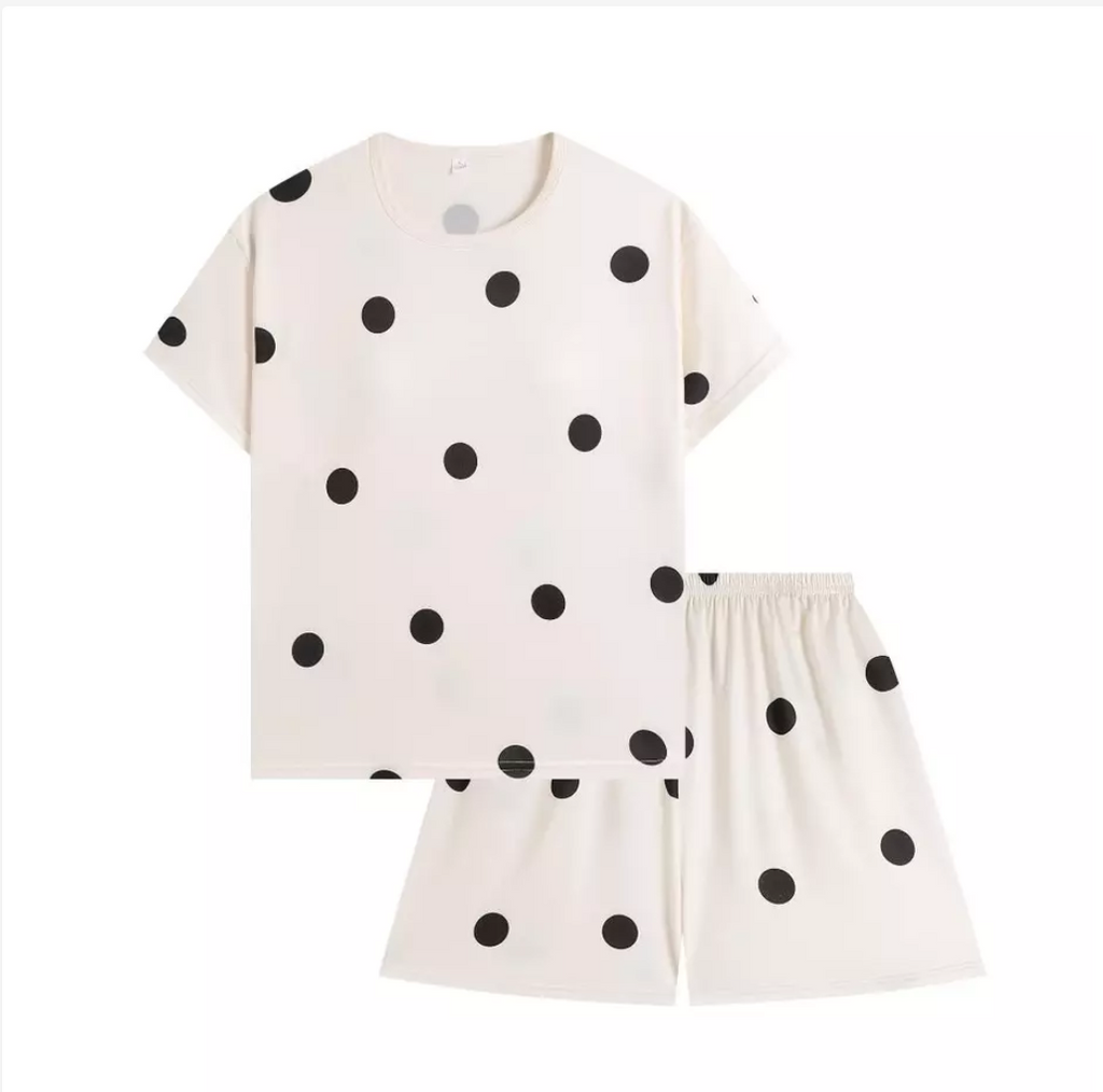 Women’s Pajama Set Soft Shorts Set with Built-In Bra