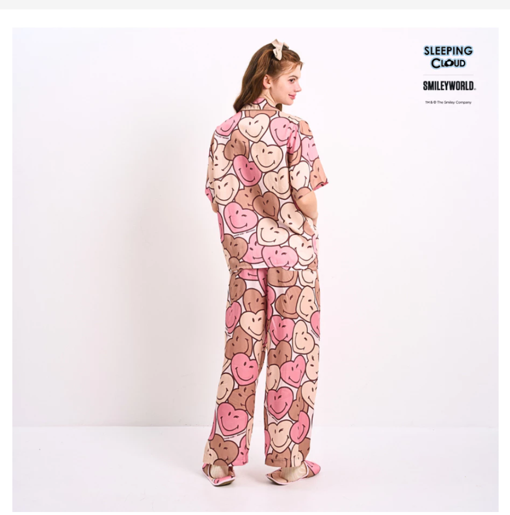 Women’s Lyocell Pajama Set  Short Sleeve Top & Long Pants