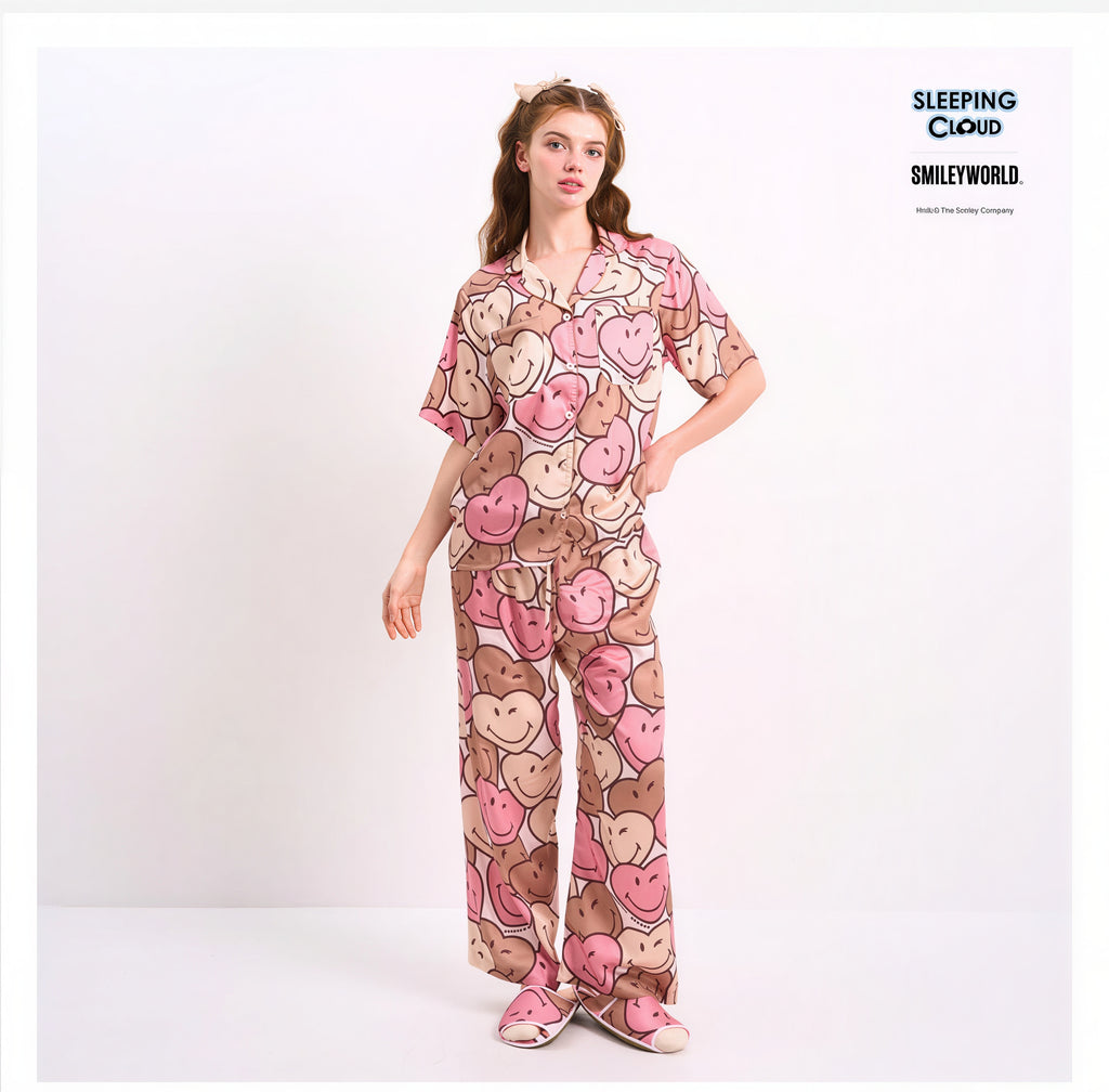 Women’s Lyocell Pajama Set  Short Sleeve Top & Long Pants
