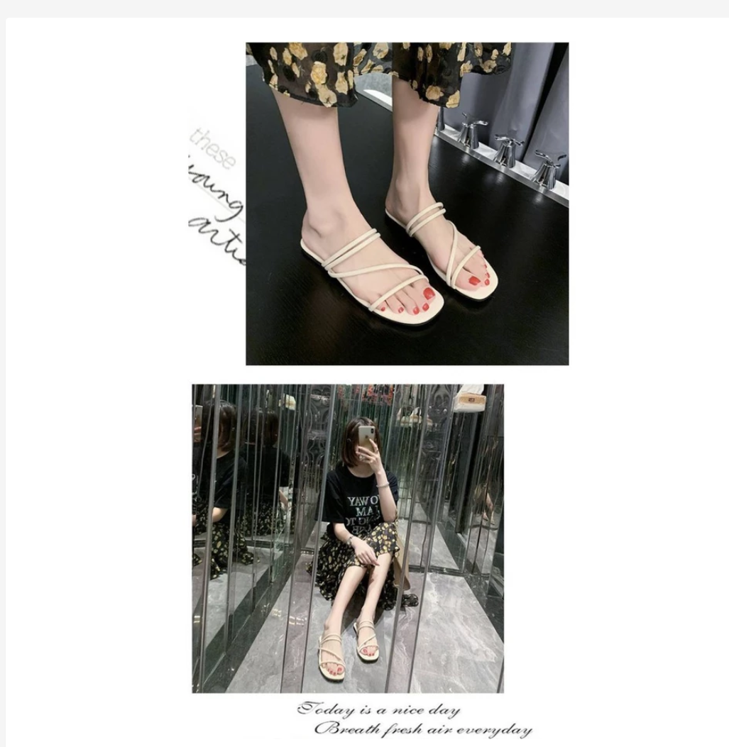 Korean Style Strap Slides  Minimal Everyday Comfort