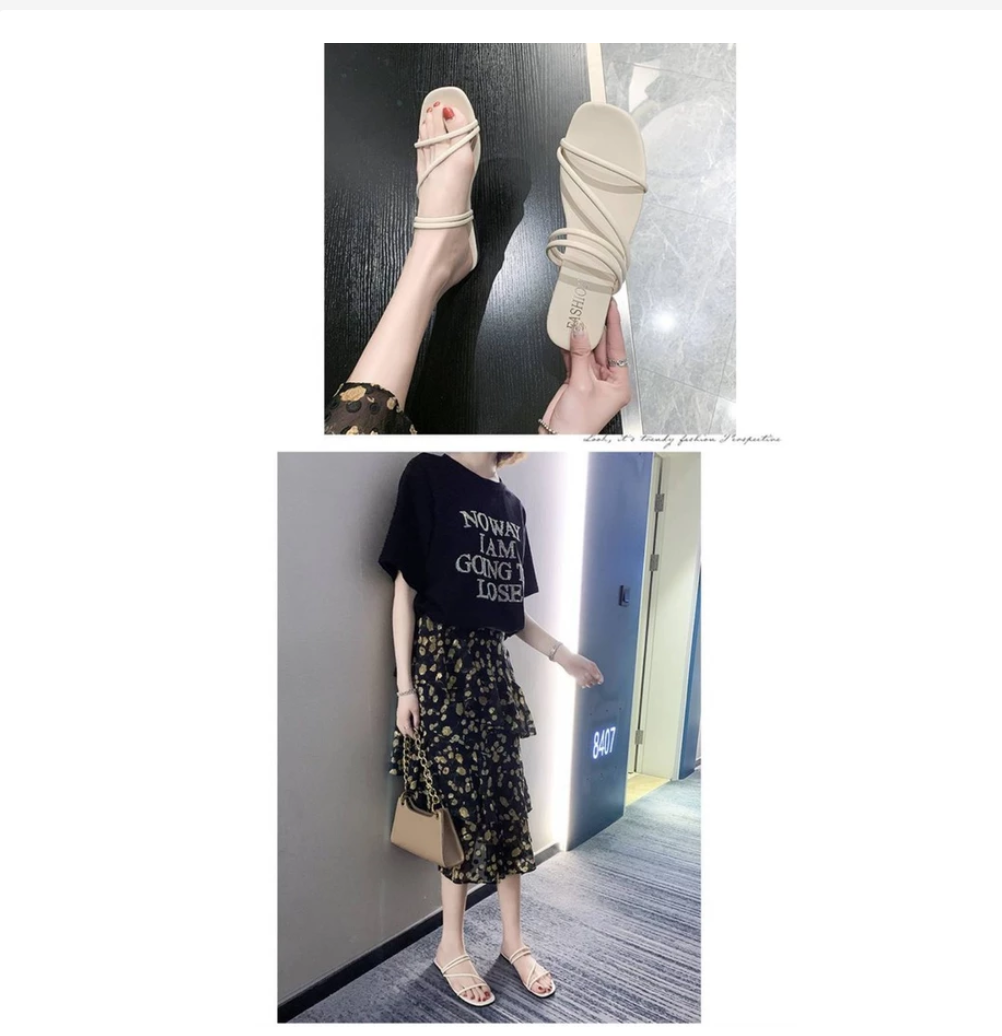 Korean Style Strap Slides  Minimal Everyday Comfort
