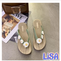 Women’s Daisy Flip Flops  Braided Sole Summer Style