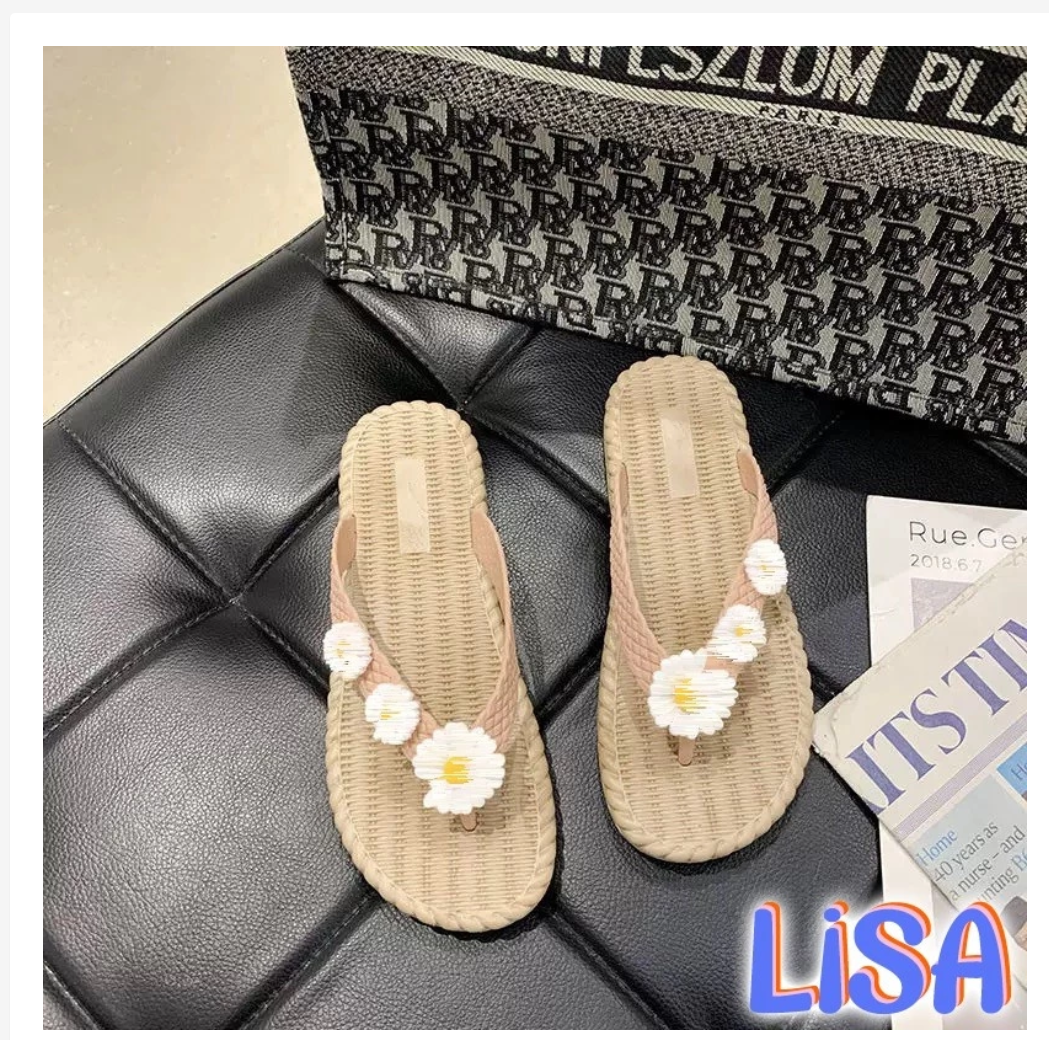 Women’s Daisy Flip Flops  Braided Sole Summer Style