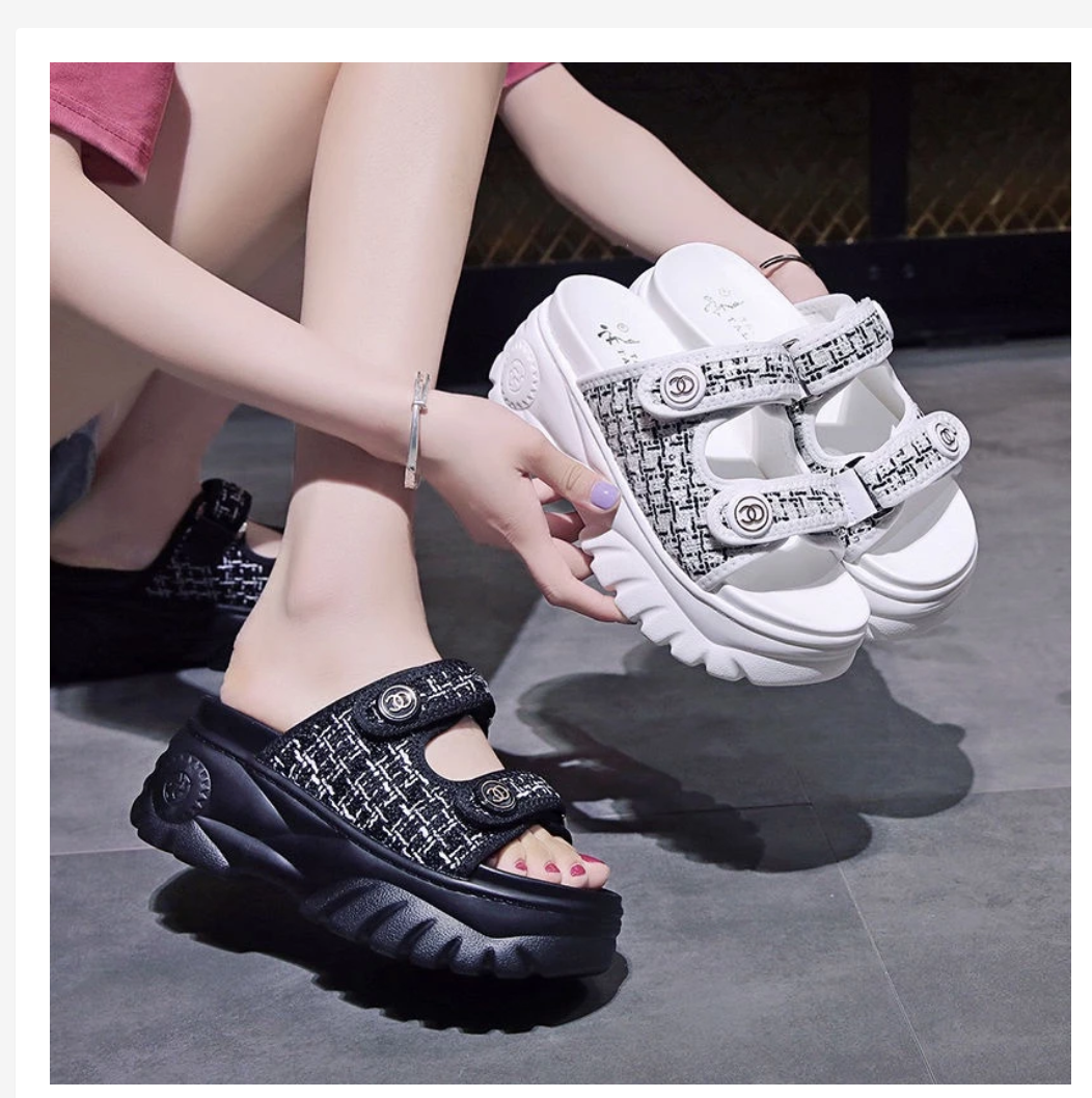 Korean Style Platform Sandals  Elevated Everyday Comfort
