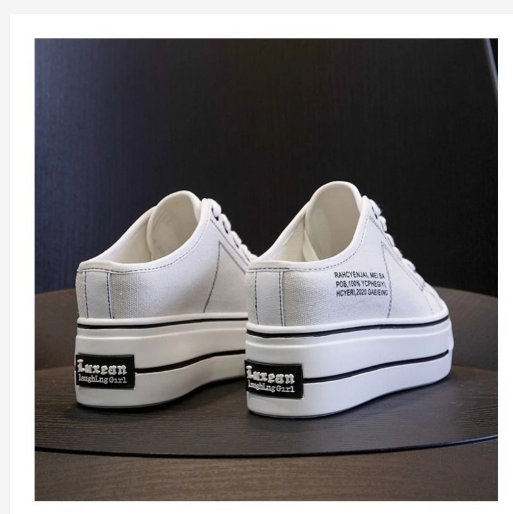 Platform Mule Sneakers  Korean Style