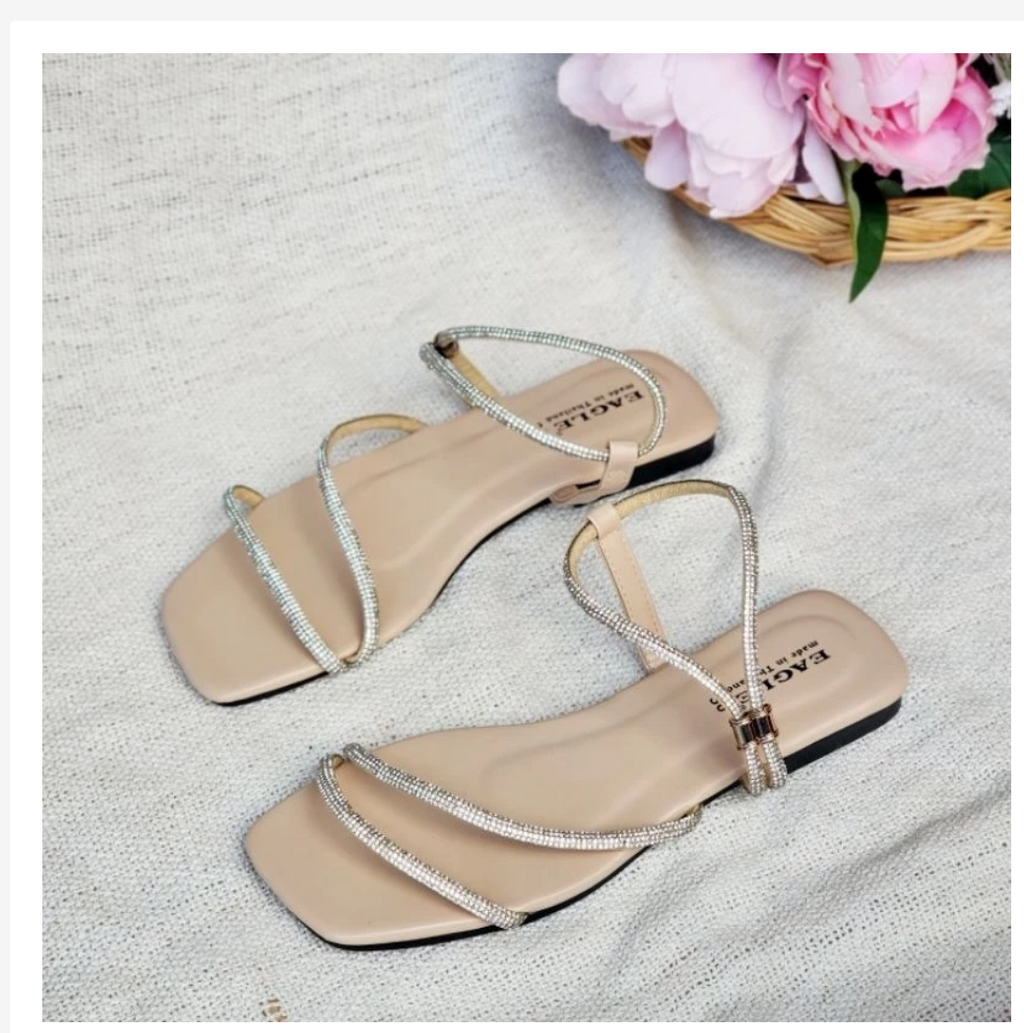 Women’s Crystal Strap Sandals  Elegant Sparkle Style