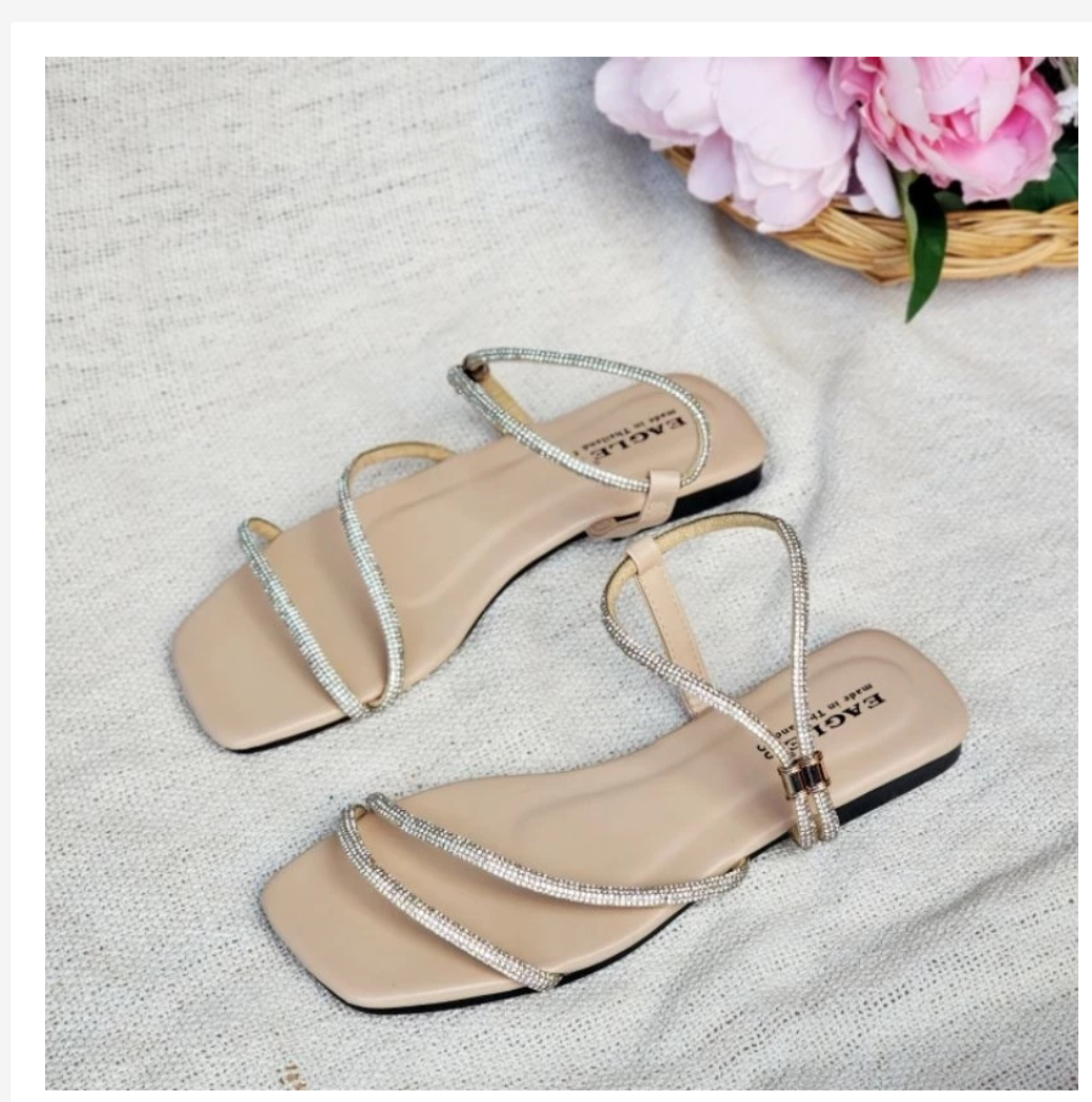 Women’s Crystal Strap Sandals  Elegant Sparkle Style