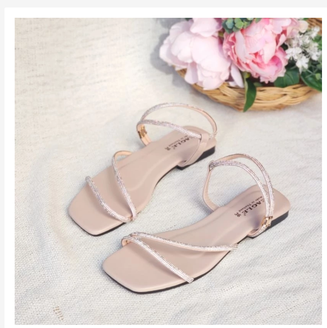 Women’s Crystal Strap Sandals  Elegant Sparkle Style