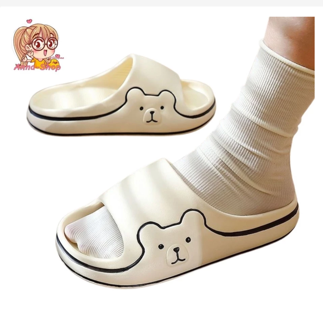 Women’s Cute Bear Slippers  Korean Style Cozy Comfort