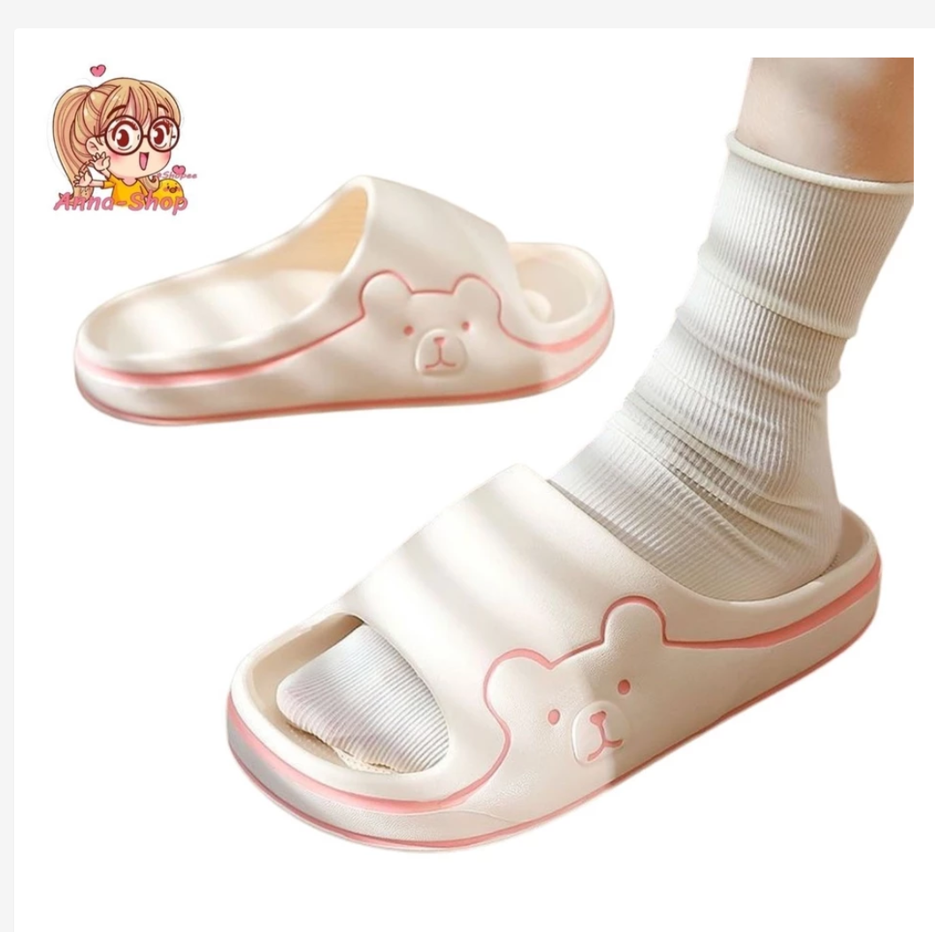 Women’s Cute Bear Slippers  Korean Style Cozy Comfort