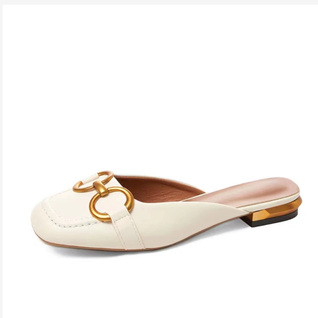 Women’s Korean Style Buckle Slides  Elegant Minimal Comfort