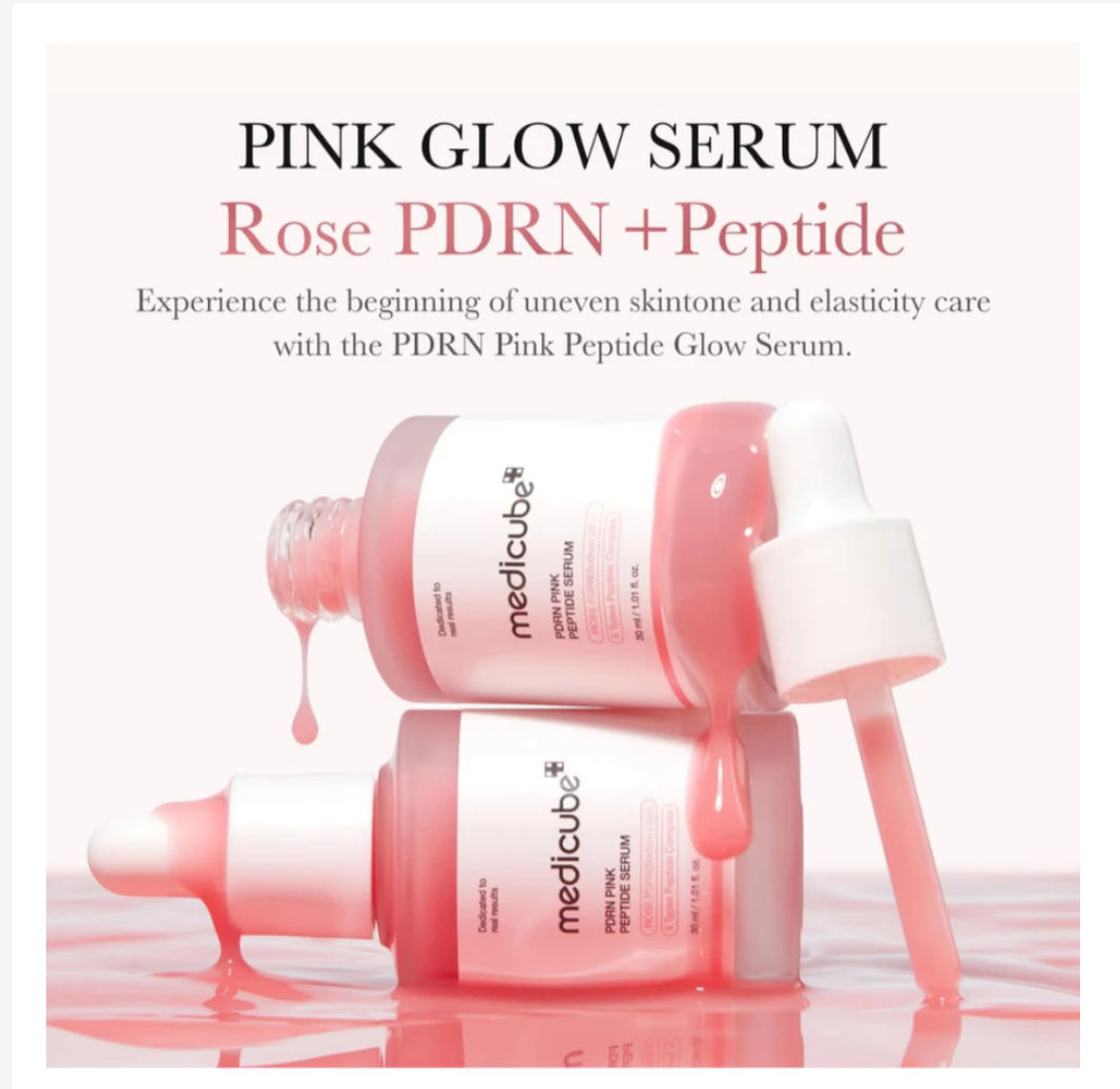 Medicube PDRN Pink Peptide Serum Korean Glass Skin Firming Glow