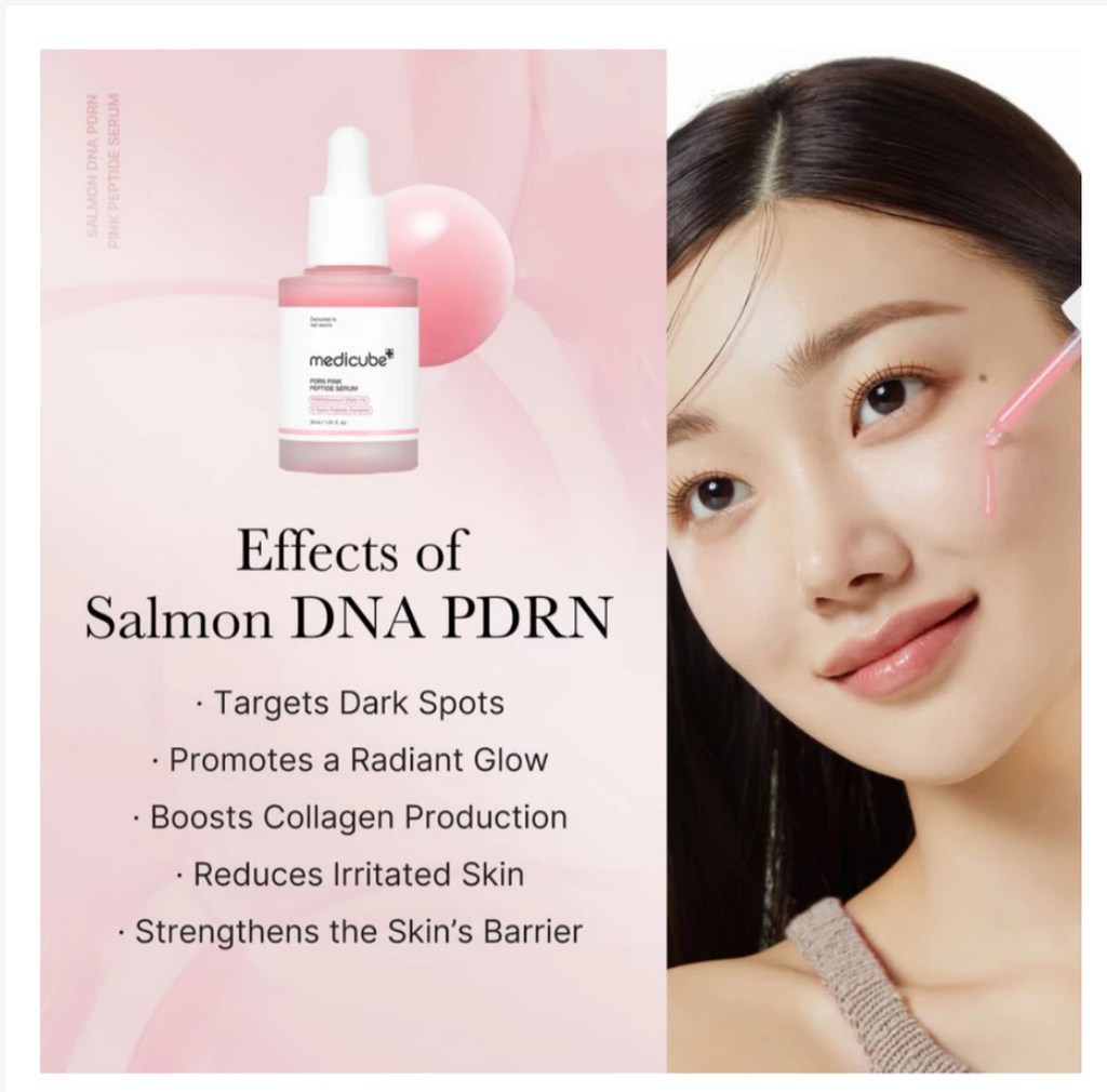 Medicube PDRN Pink Peptide Serum Korean Glass Skin Firming Glow