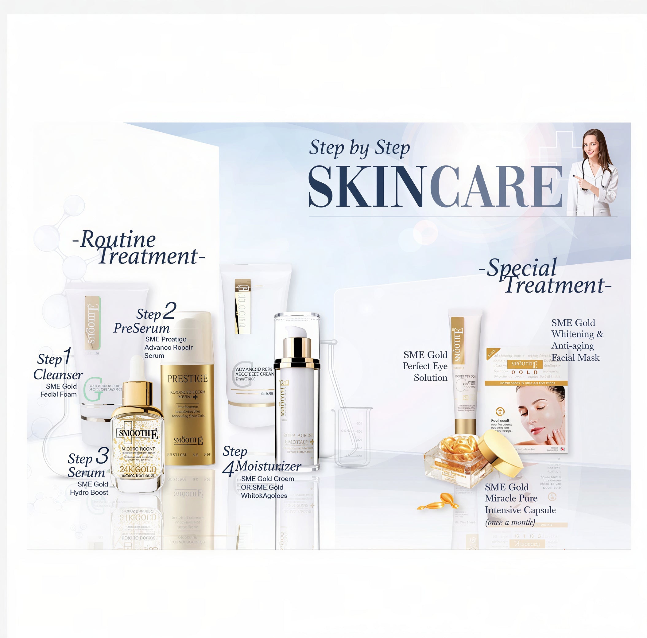 Smooth E 24K Gold Serum Hydro Boost Mini Hydrating Glow Skin