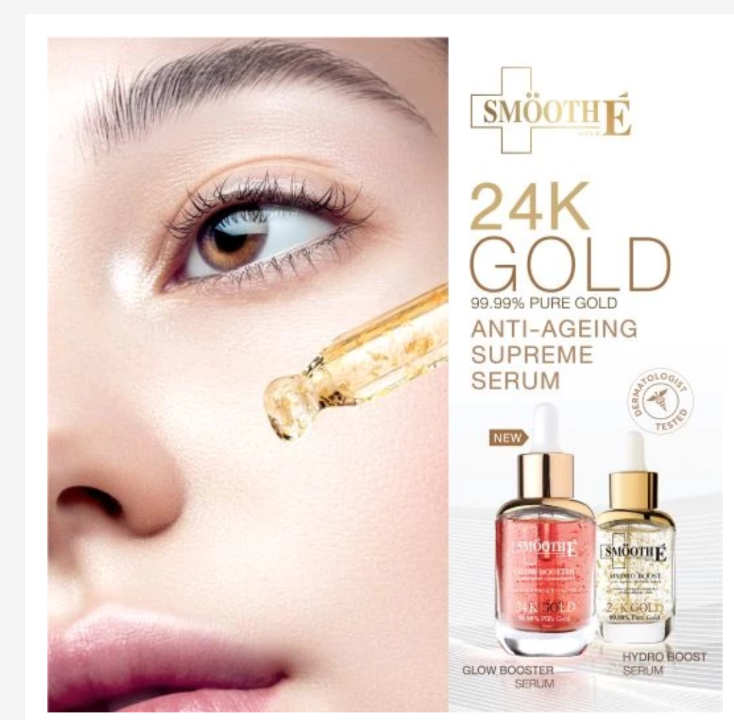 Smooth E Double Gold & Glow Serum Set 24K Luxury Hydration & Firming