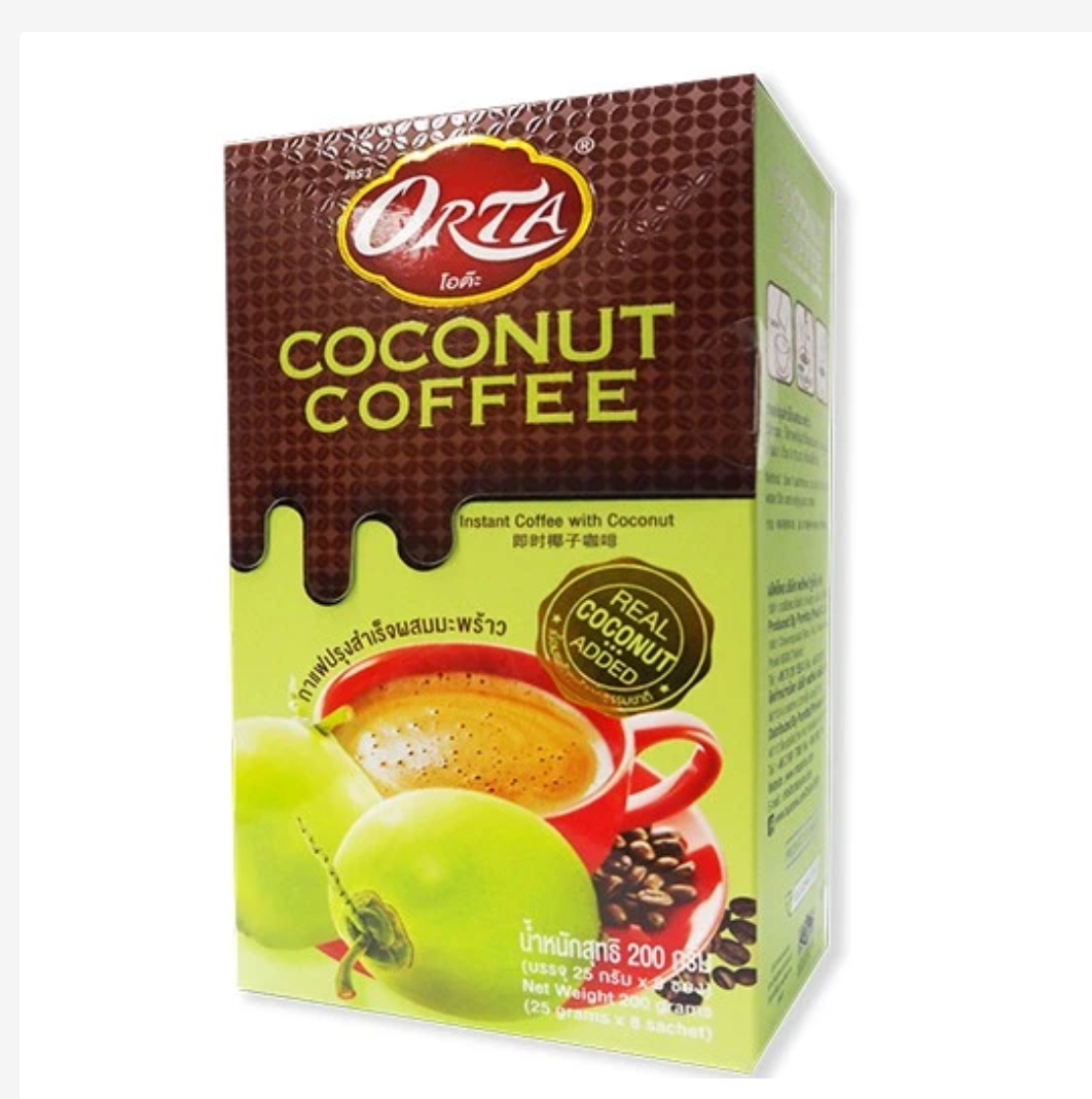 Coconut Coffee Instant Mix Arabica Coffee Sachets 8 Pack