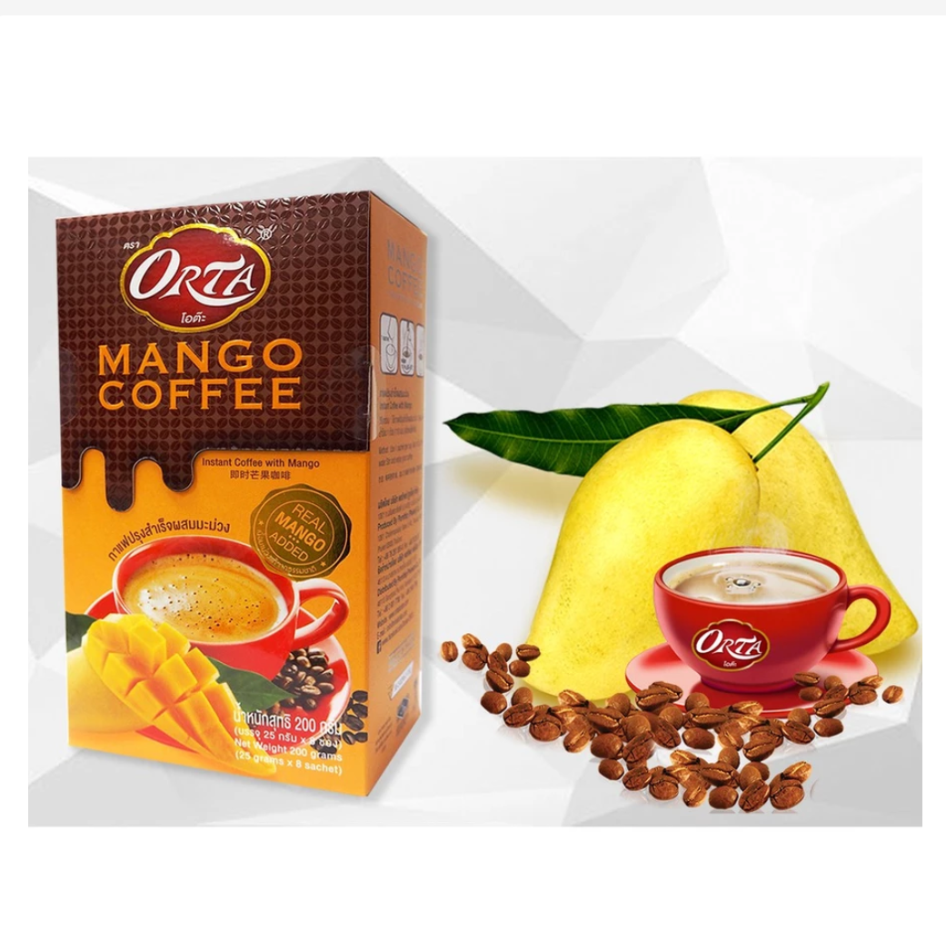 Mango Coffee Instant Mix Arabica Tropical Flavor 8 Sachets