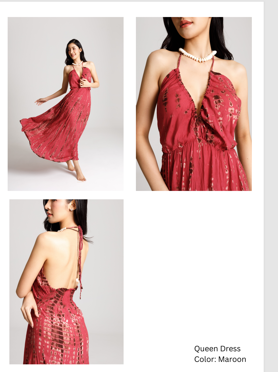 QUEEN Flow Dress Open Back Tropical Summer Dress