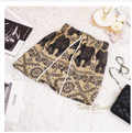 Thai Elephant Shorts  Lightweight Silk Boho Shorts