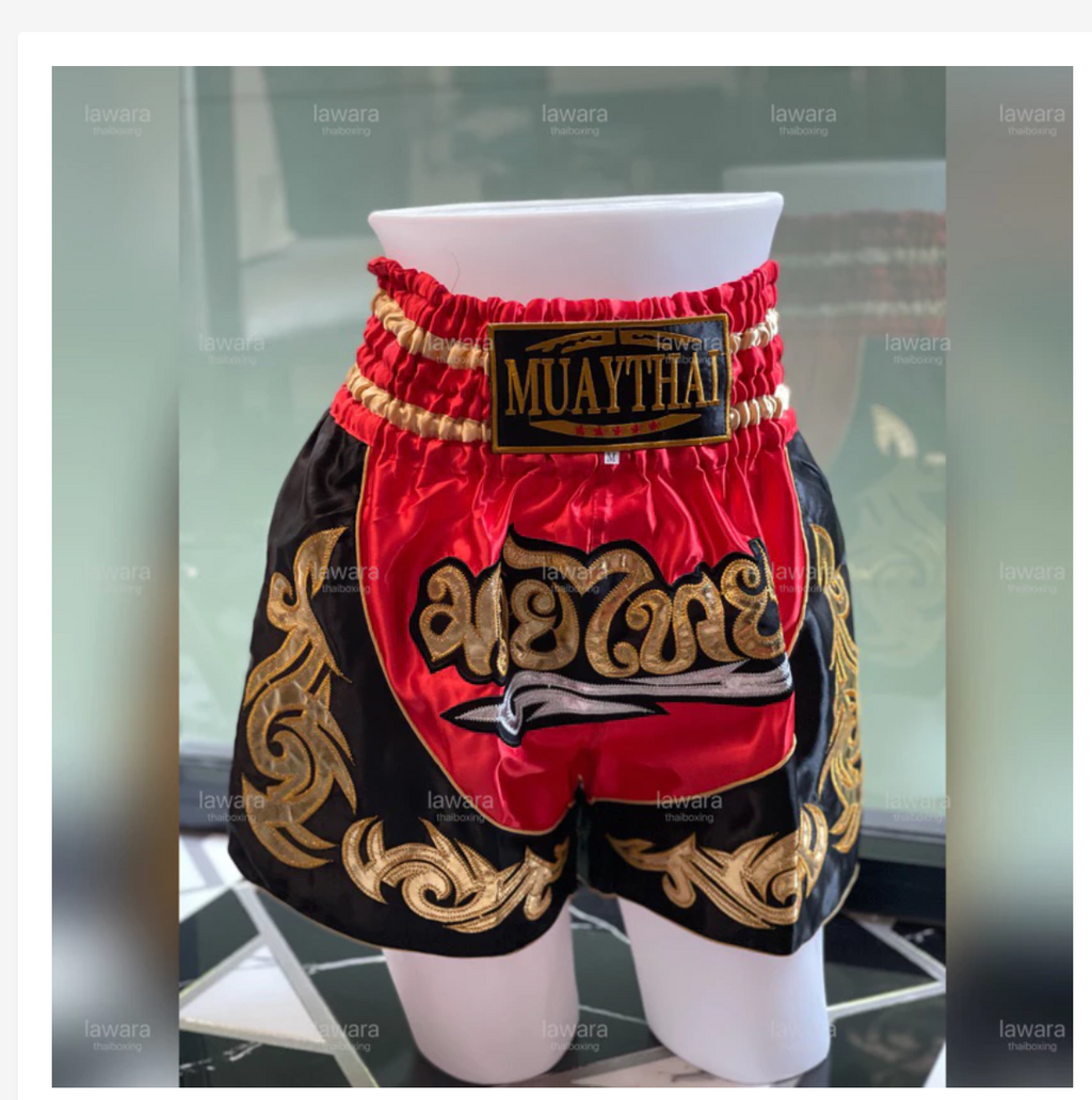 Thai Embroidered Muay Thai Shorts, Traditional Side Pattern