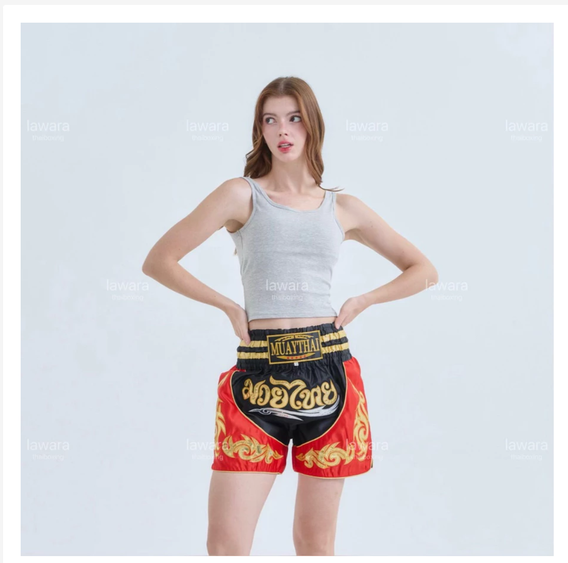 Thai Embroidered Muay Thai Shorts, Traditional Side Pattern