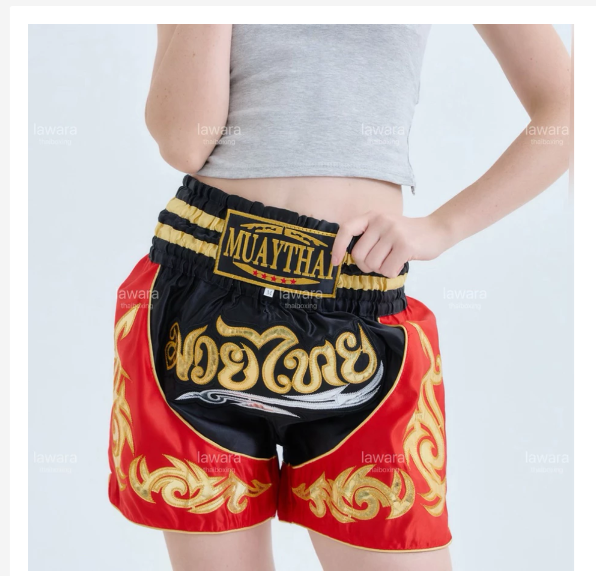 Thai Embroidered Muay Thai Shorts, Traditional Side Pattern