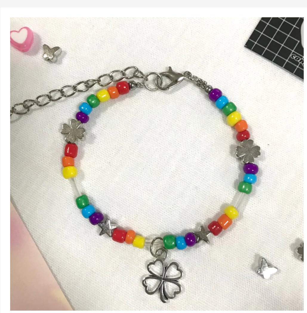 Handmade Pride Rainbow Beaded Bracelet