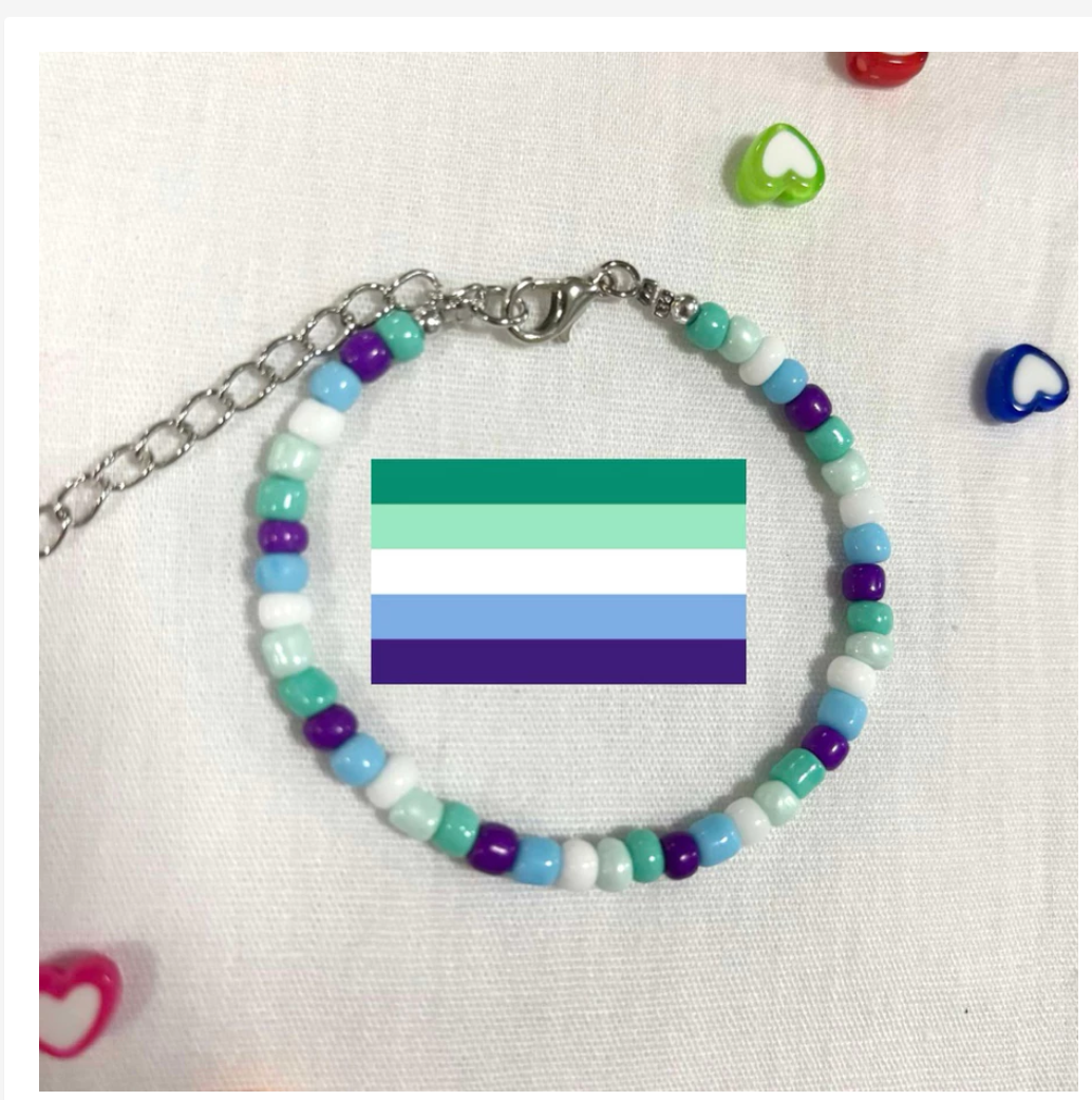 Handmade Pride Rainbow Beaded Bracelet