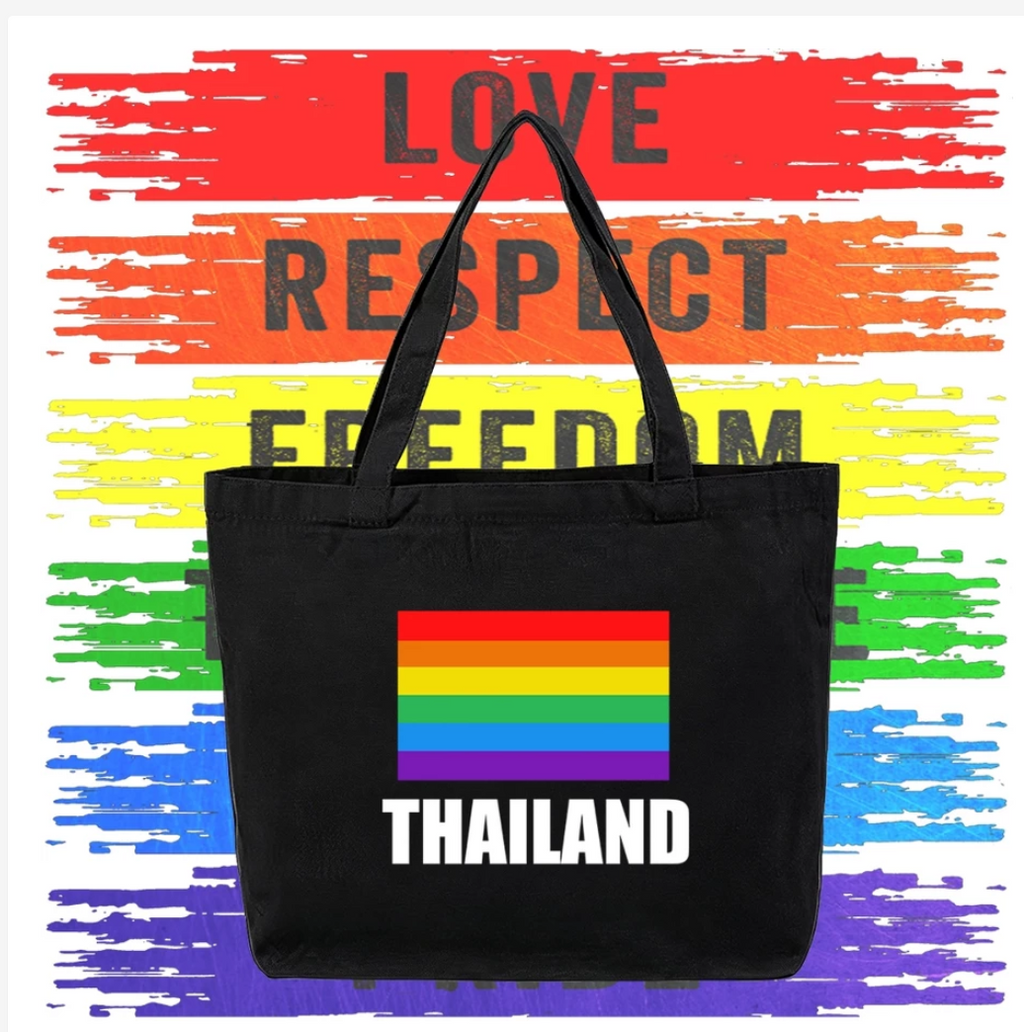 Thailand Pride Rainbow Tote Bag, Lightweight Canvas Shoulder Bag