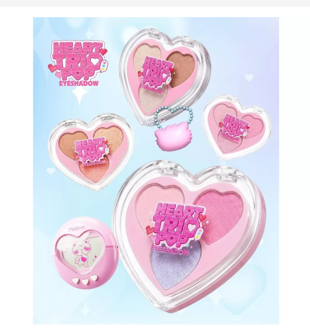 MELLME Heart Trio Pop Eyeshadow – 3-in-1 Heart Palette