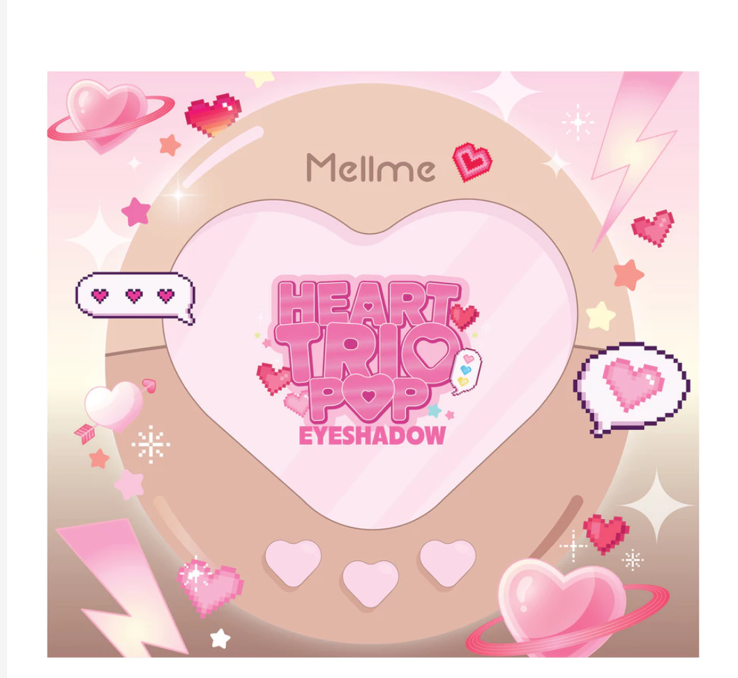 MELLME Heart Trio Pop Eyeshadow – 3-in-1 Heart Palette