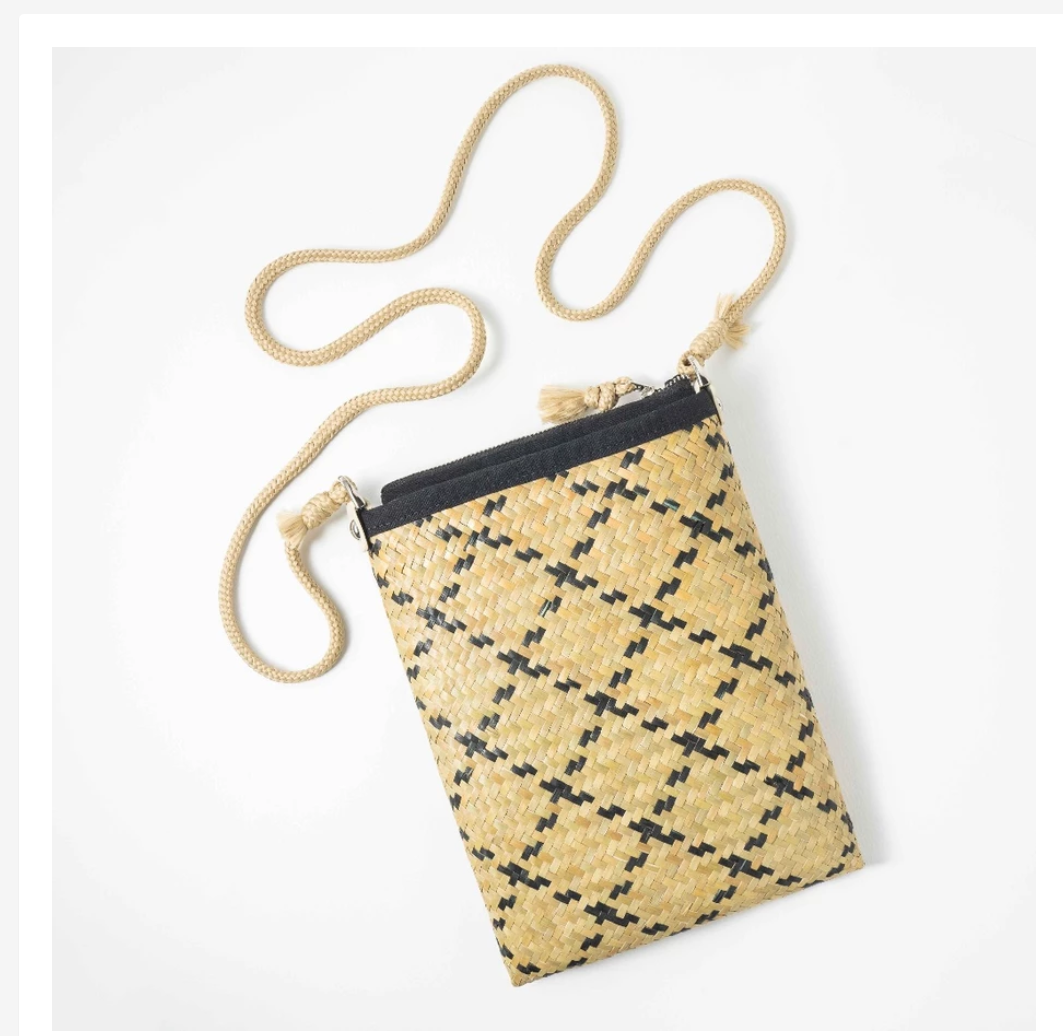Good Goods Handmade Krajood Woven Crossbody Bag