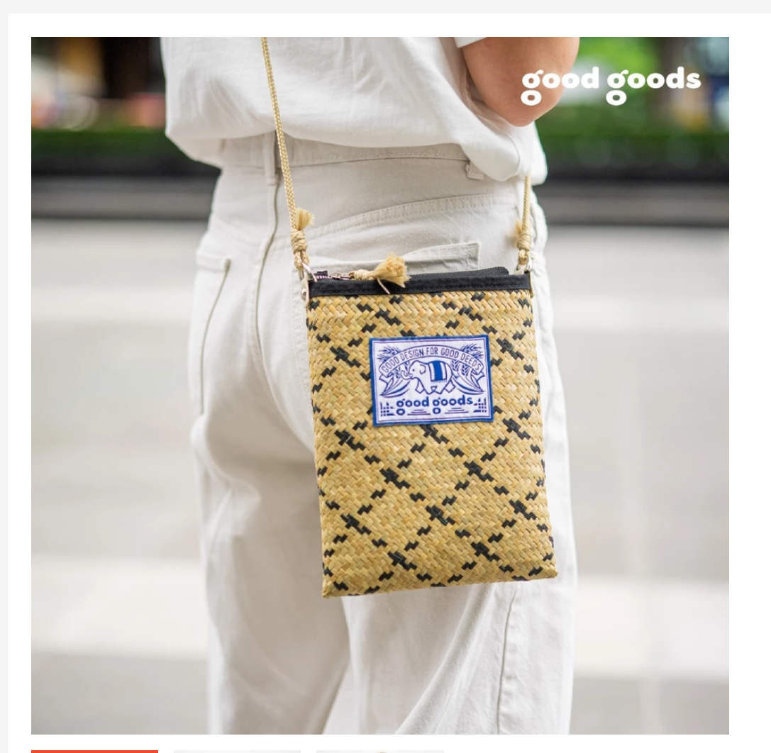 Good Goods Handmade Krajood Woven Crossbody Bag