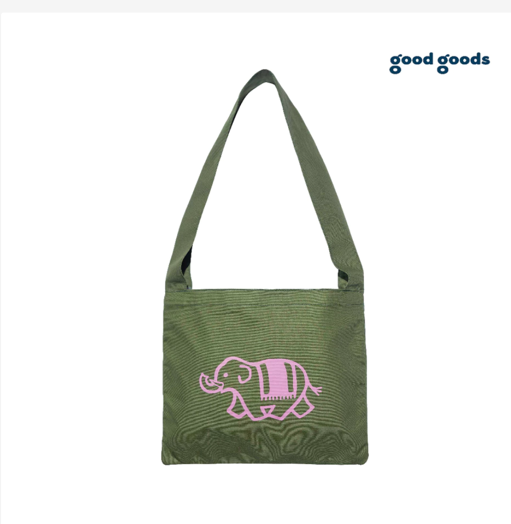 Good Goods Thai Elephant Print Shoulder Tote Bag – Choose Your Color