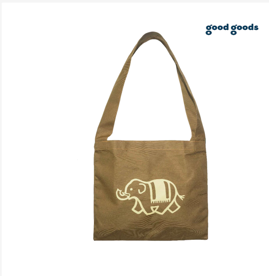 Good Goods Thai Elephant Print Shoulder Tote Bag – Choose Your Color