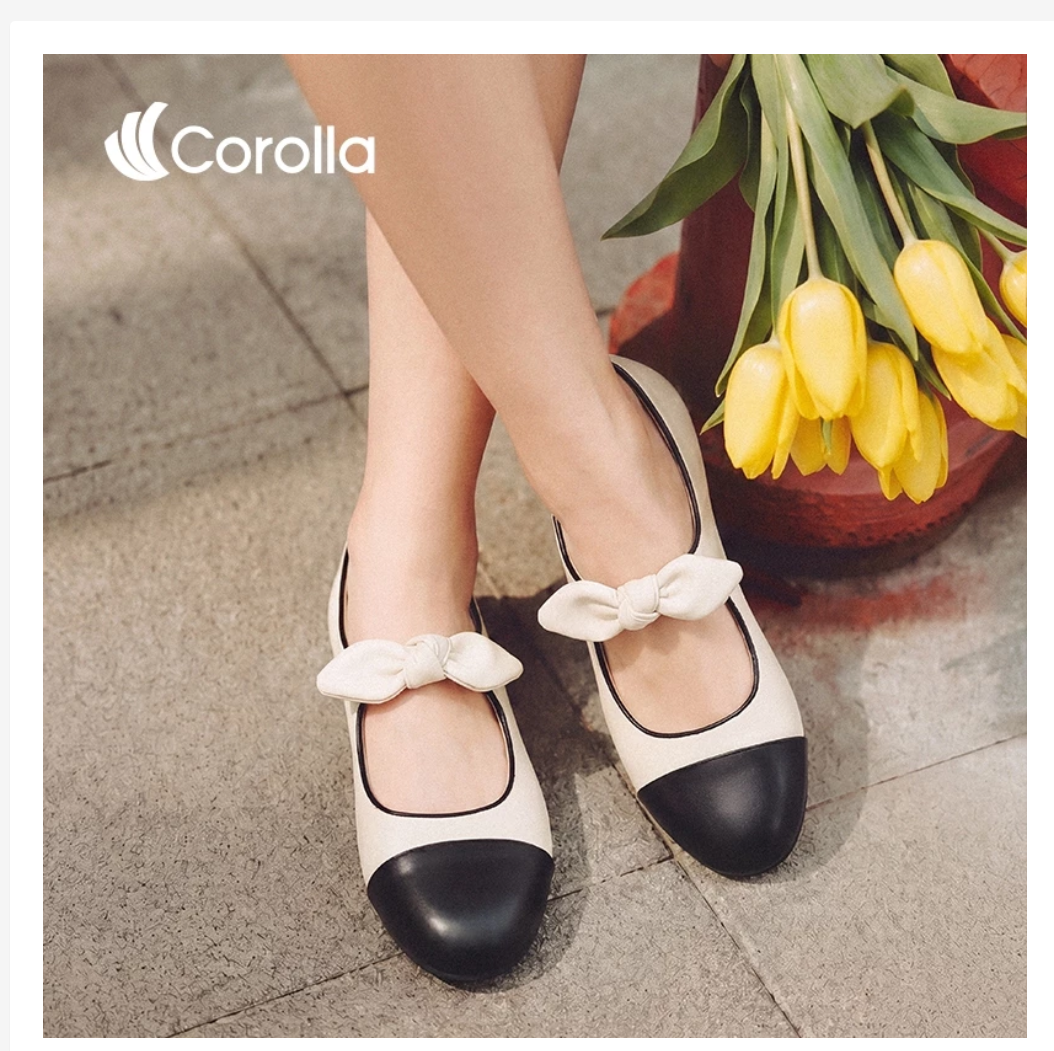Corolla Bunelle Two-Tone Mary Jane Flats – Korean Style