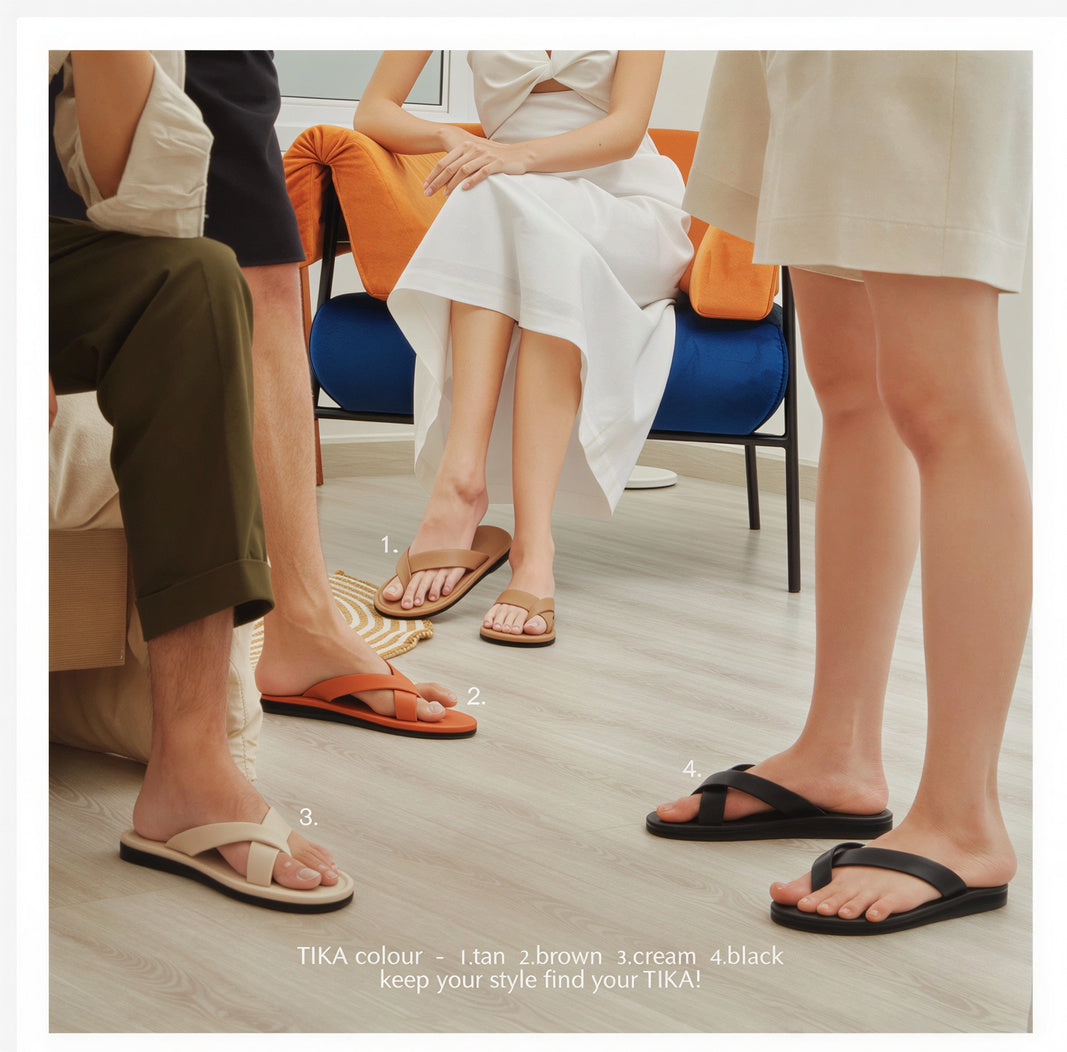 TIKA Super Soft PU Leather Cross-Strap Sandals