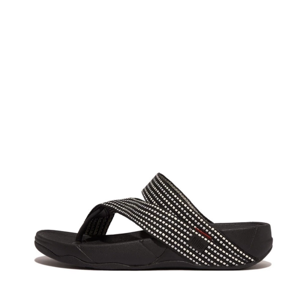 FitFlop Comm-Sling Weave Toe-Thongs Men’s Flip-Flops – Black Mix
