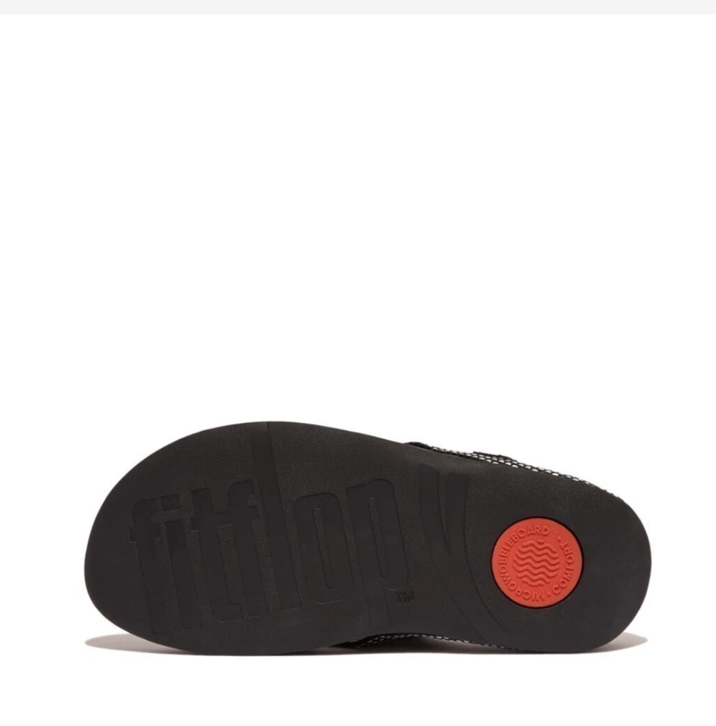 FitFlop Comm-Sling Weave Toe-Thongs Men’s Flip-Flops – Black Mix