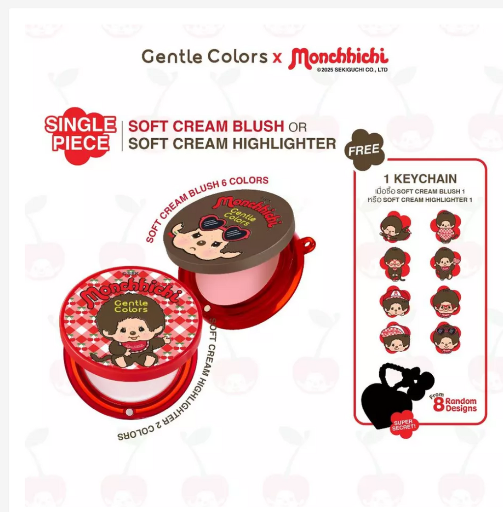 Gentle Colors x Monchhichi Soft Cream Blush & Highlighter – Choose Your Shade