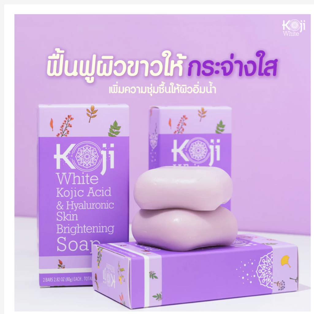 Koji White Kojic Acid & Hyaluronic Acid Brightening Soap – 2 x 80g