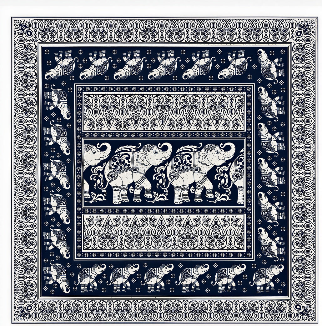 Thai Elephant Cotton Bandana & Scarf – 54 x 54 cm – Choose Your Pattern