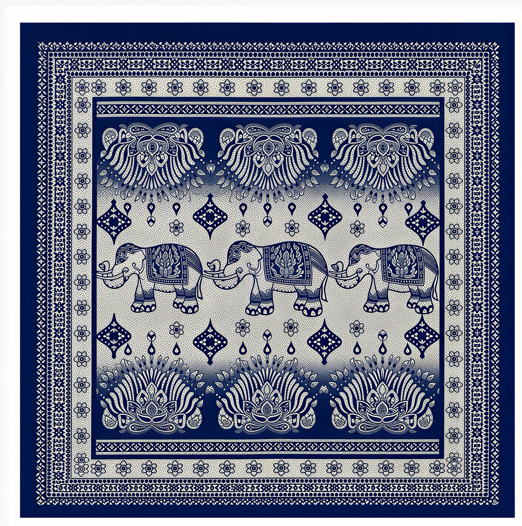 Thai Elephant Cotton Bandana & Scarf – 54 x 54 cm – Choose Your Pattern